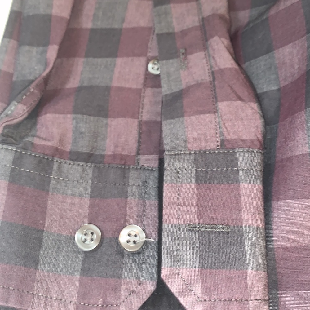 Alfani Men’s Purple/Gray Plaid Button Down - Picture 7 of 9